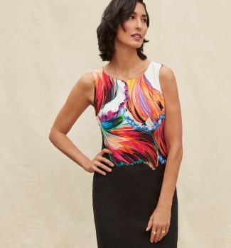 Joseph Ribkoff Lined Brushstrokes Dress