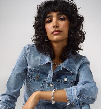 Light Bedazzled Jean Jacket