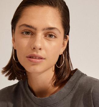 APRIL recycled medium-size hoop earrings silver-plated - Silver Plated