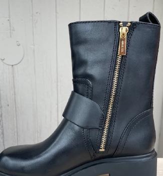 Michael Kors Perry Bootie Black Leather /Gold Hardware
