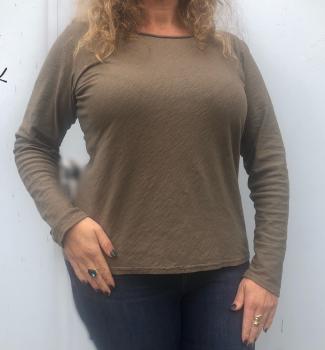 Cut Loose Bias Cut Crew Long Sleeve Top