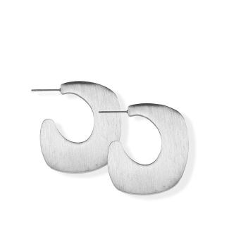 JJRR Alessia Bold Geo Earring  Silver Hoop