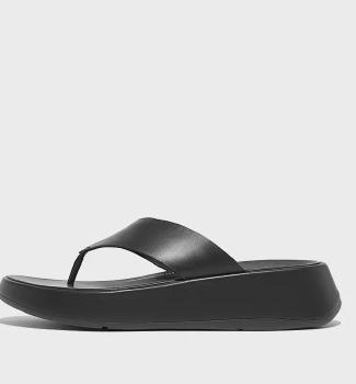 FitFlop F-MODE LEATHER FLATFORM TOE-POST SANDALS,