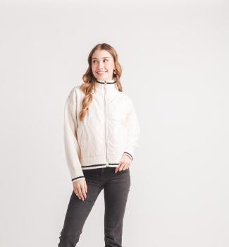 QUILTED BOMBER JACKET W CONTRAST