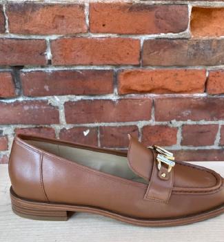 Michael Kors Tiegan Leather Loafer Gold Hardware