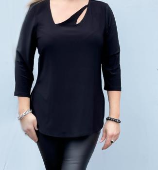 Joseph Ribkoff V-Neck Cut-Out Slit Sides Top