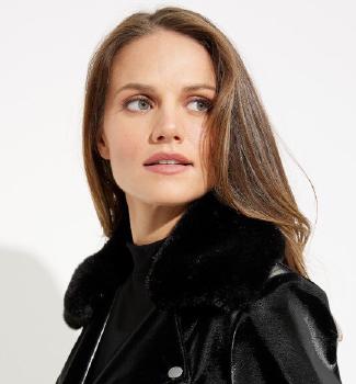 Swanky Fabric Moto Jacket Removable Colar
