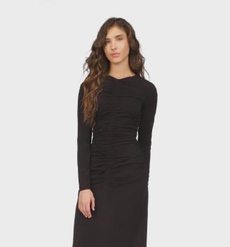 MK Rusched Long Dress w Recycled Fabric Content